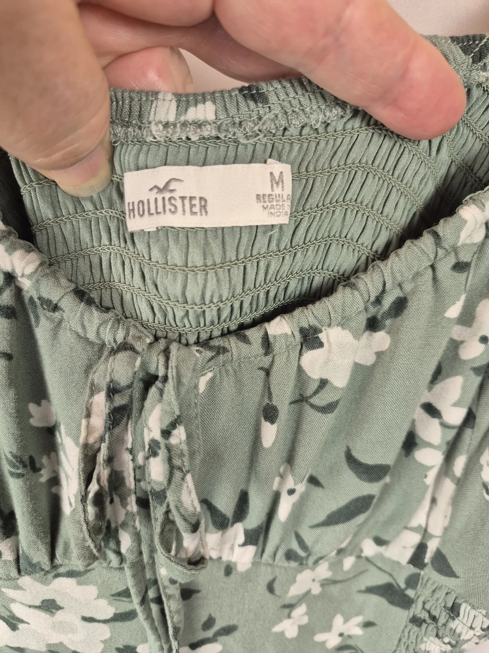 Hollister Sage Green Floral Maxi Dress with White Blooms - Picture 5 of 5